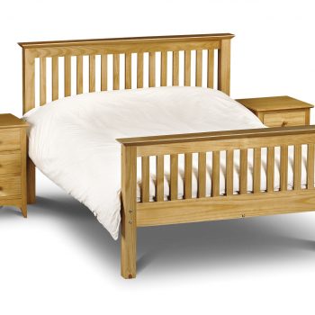 Modern Pine Bed With Bed Side Cabinet